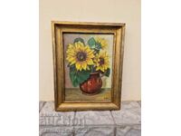 Antique original painting oil on canvas 1950