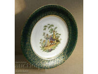 Czechoslovak. decor. porcelain. plate 30 cm Pirken Hammer gilding