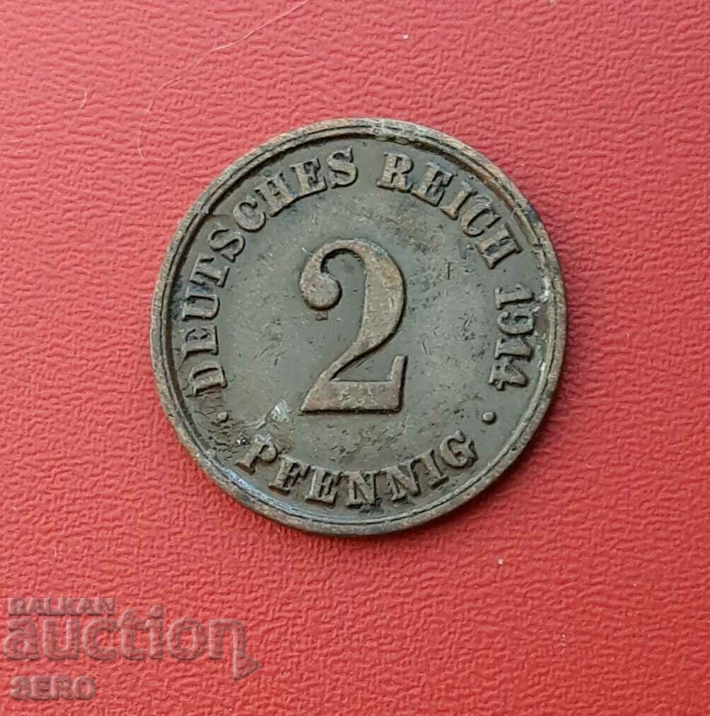 Germany-2 pfennig 1914 J-Hamburg