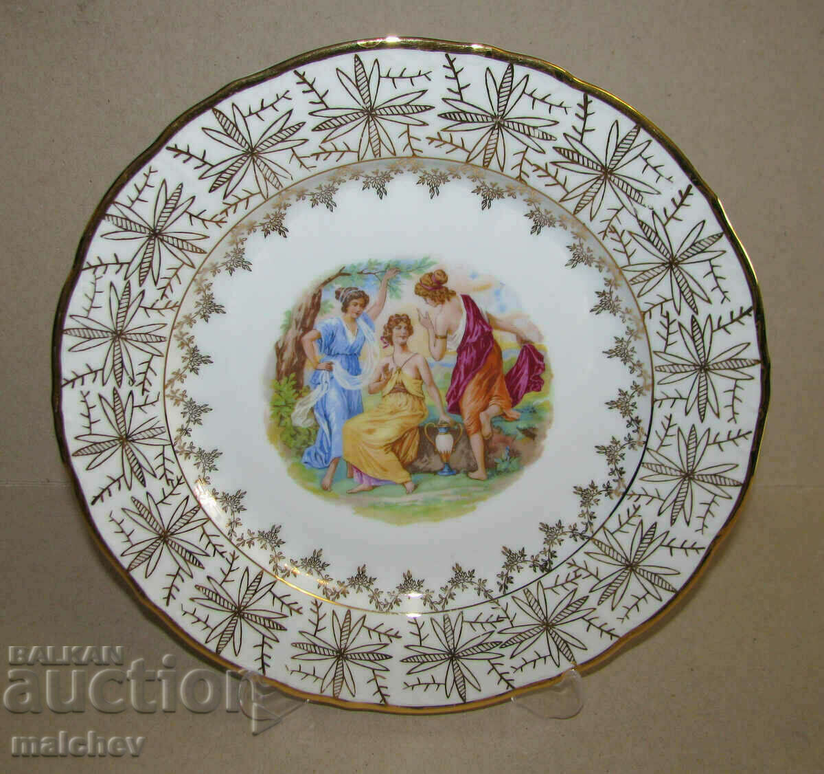 Czechoslovak. decor. porcelain plate 26 cm EPIAG gilding