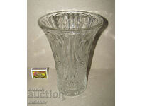 Large crystal vase 22 cm of crystal glass, excellent