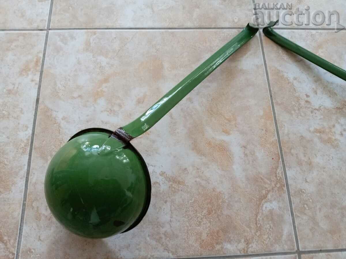 Auction Antique Enamel Ladle Vintage Retro Lot Auction Antique Enamel Ladle Vintage Retro Lot