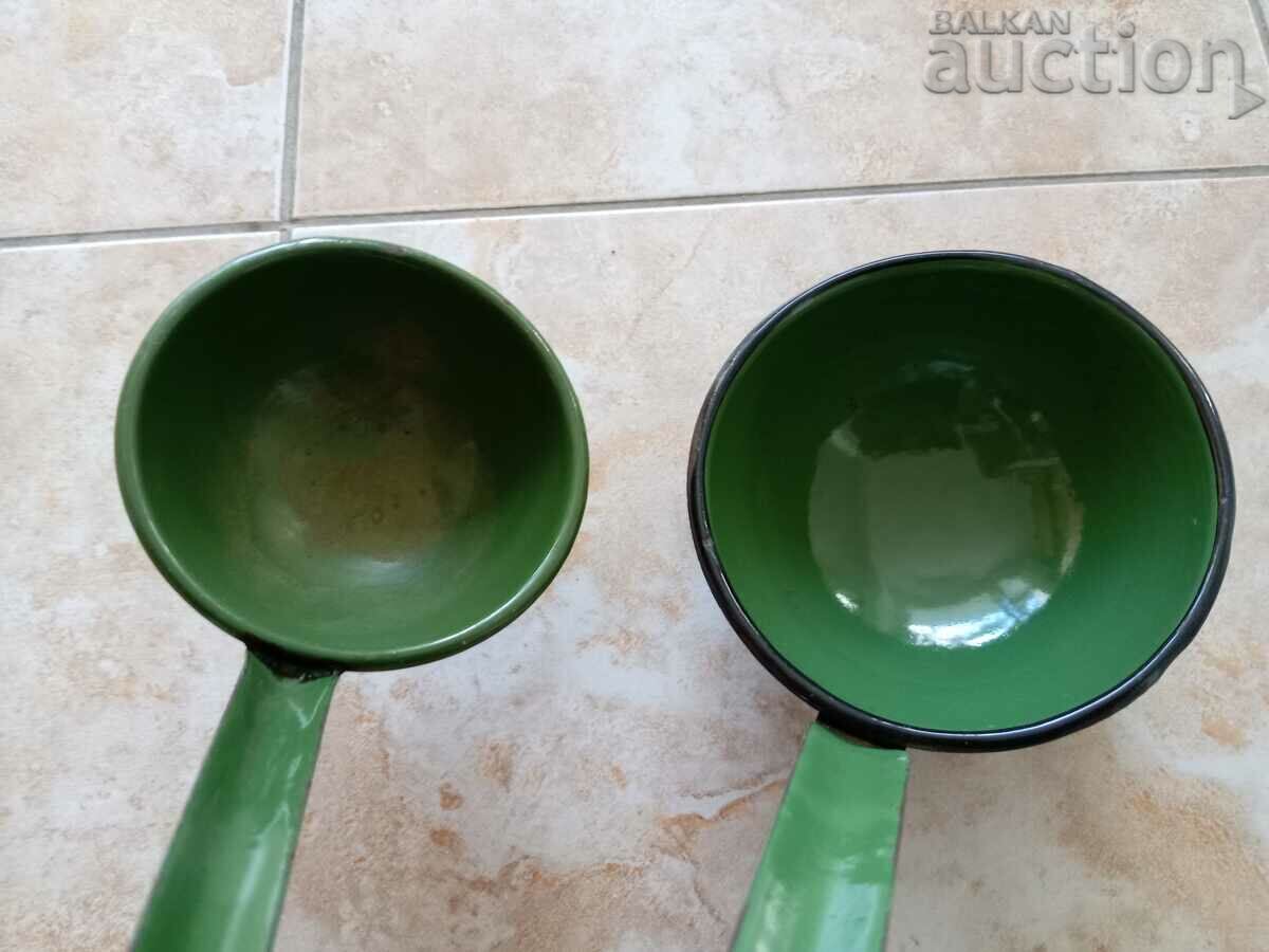 Antique Enamel Ladle Vintage Retro Lot - 7 Antique Enamel Ladle Vintage Retro Lot - 7