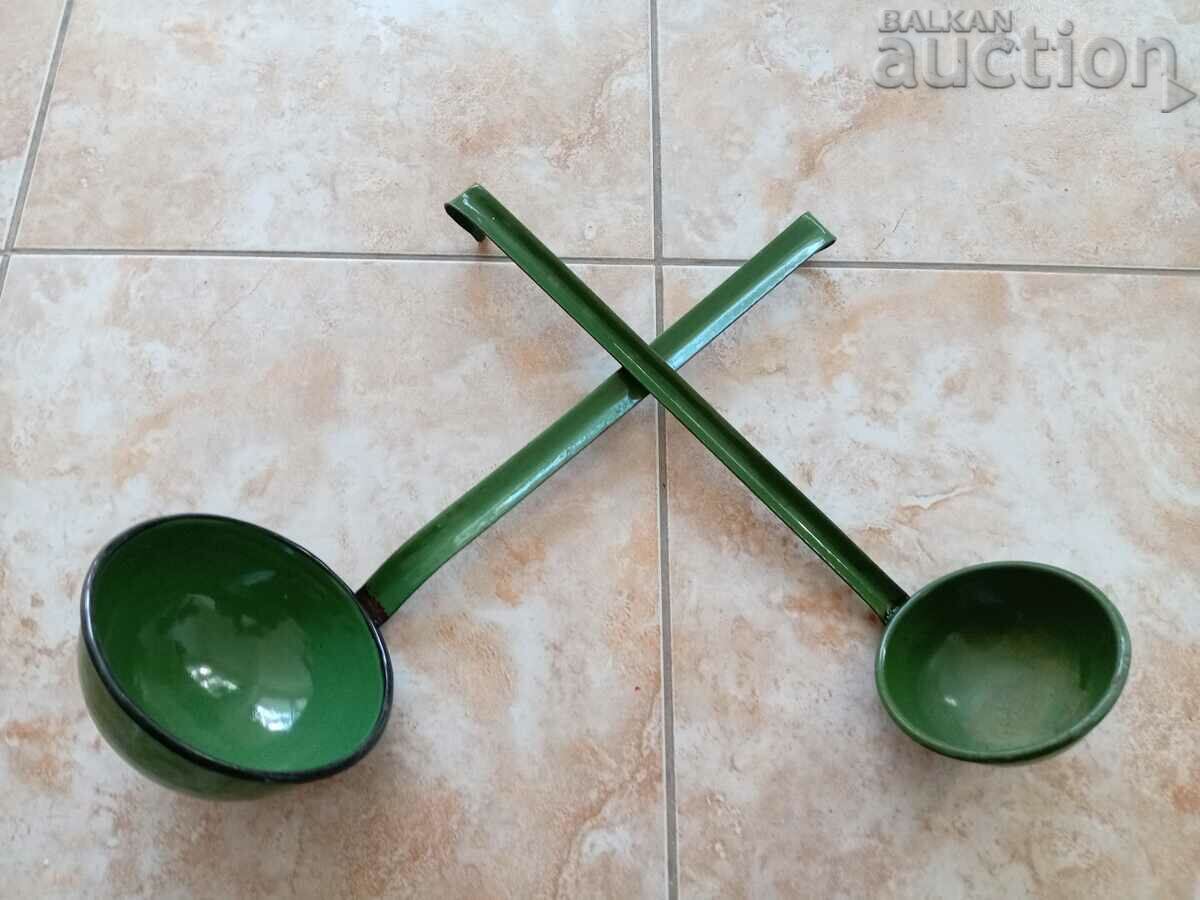 Antique Enamel Ladle Vintage Retro Lot