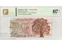 Lituania 50 Litauru 1991 Unc Jocurile Olimpice Regionale D11 TQG 67