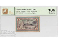 Tunisia 2 Francs 1943 Pick 56 TQG