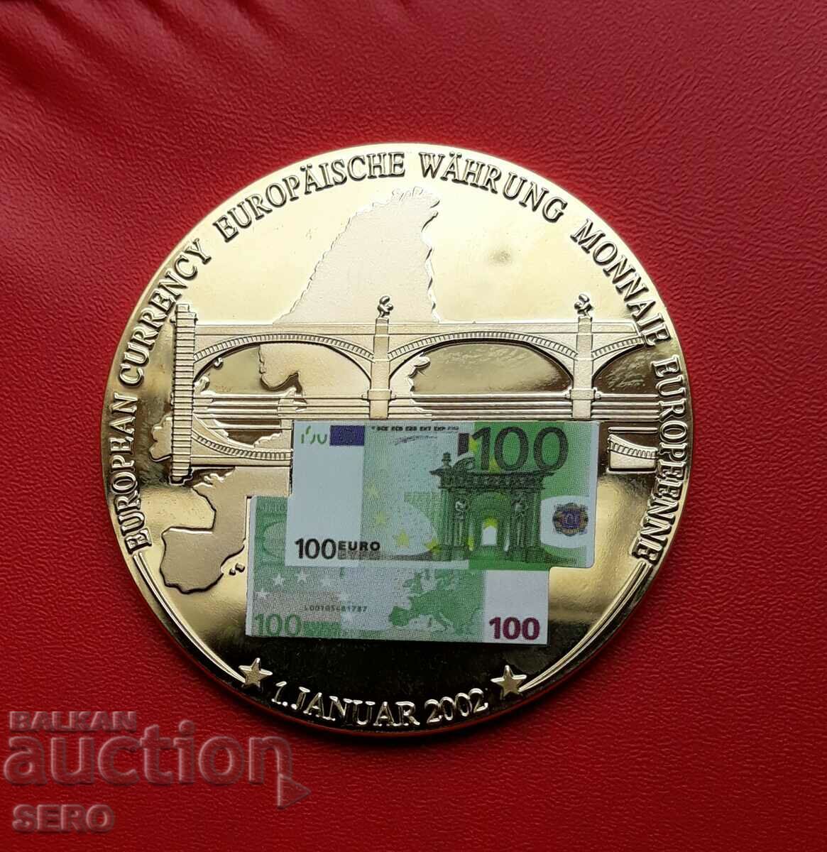 Germania-medalie moneda europeana comuna-bancnota 100 euro