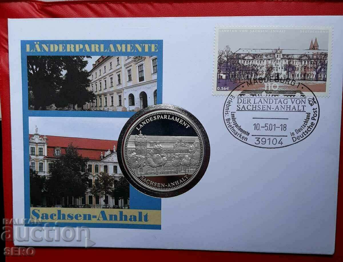 Germany-medal 2018-Saxony Anhalt and post.m. in a beautiful envelope