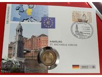 Germany-2 euro 2008-Hamburg and post.m. in a beautiful envelope