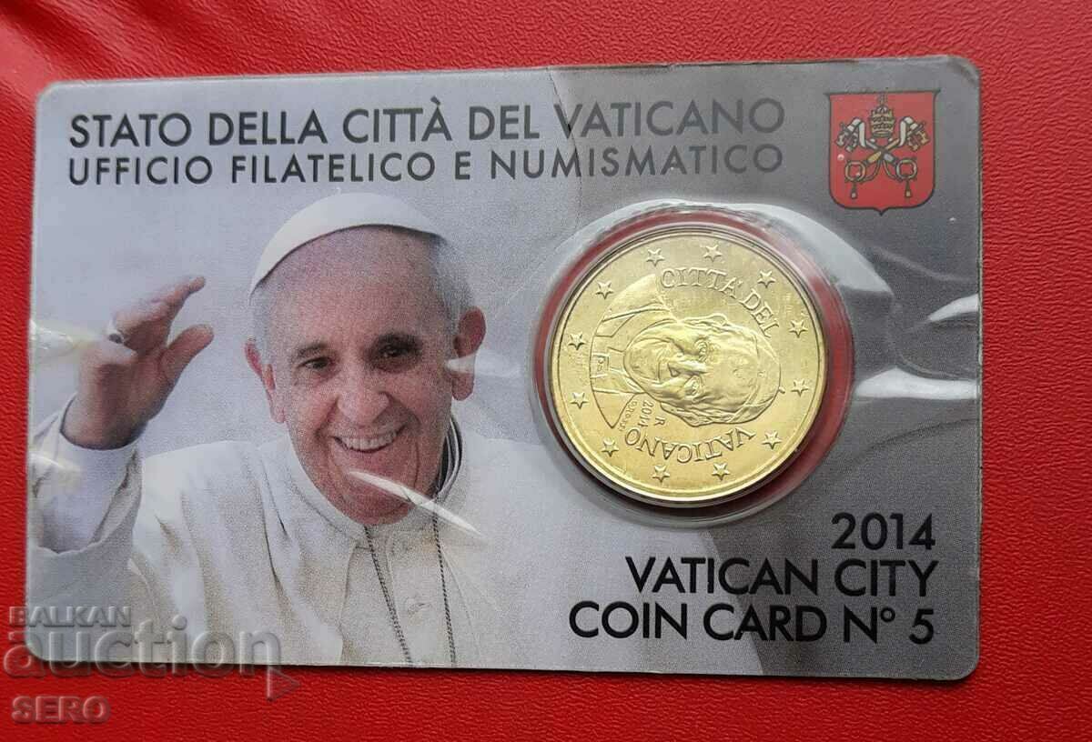 Coin card - Vatican #5 with 50 cents 2014