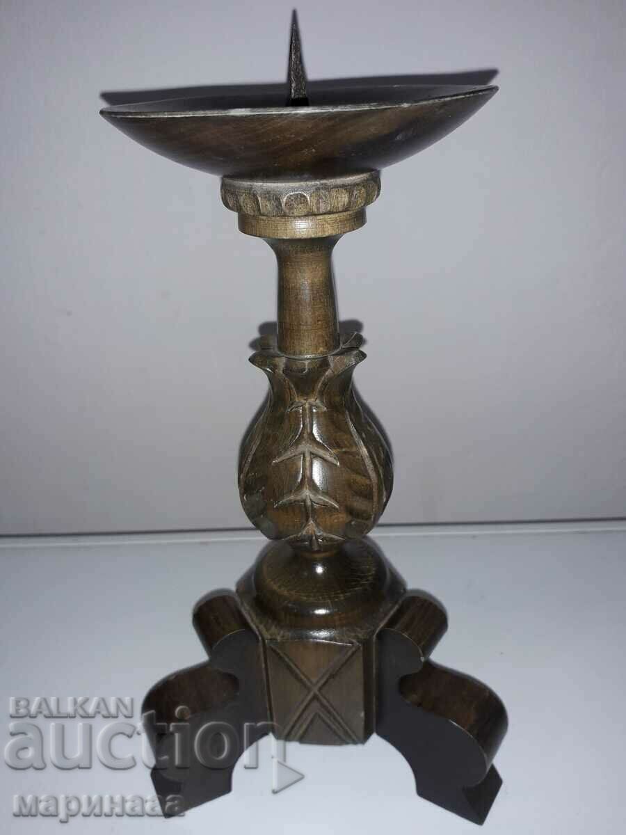 CANDLESTICK. EXOTIC WOOD. WOOD CARVING