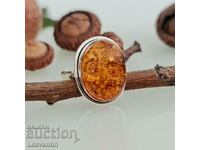 5446 Silver ring with Amber