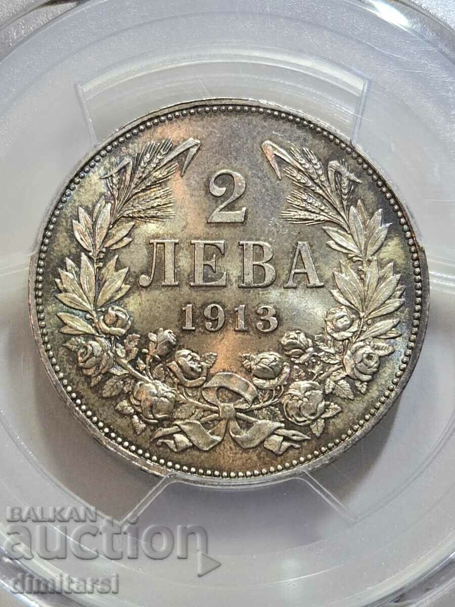 2 λέβα 1913 MS64 PCGS