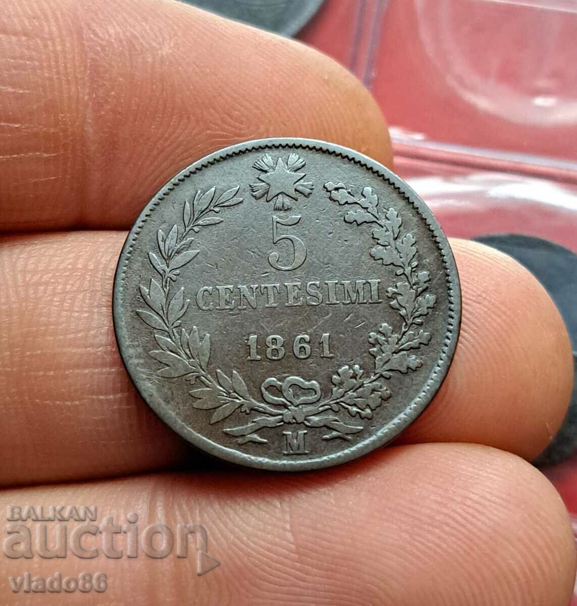 5 centesimi 1861