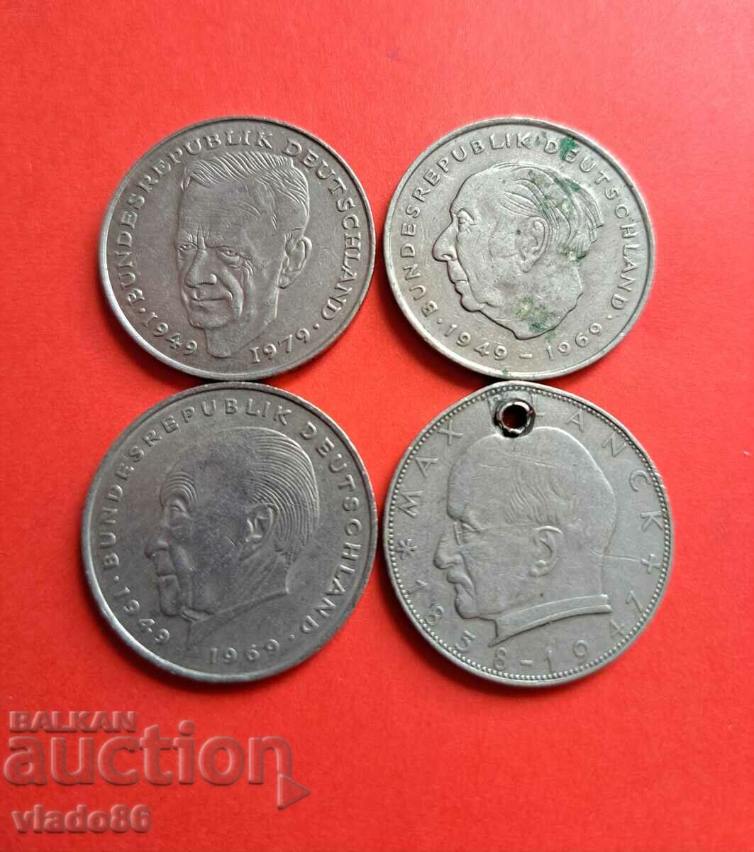 German jubilee coins, 2 marks 1957, 1974, 1972