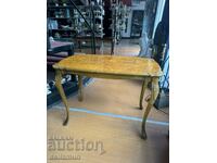 Antique wood carving table amber color