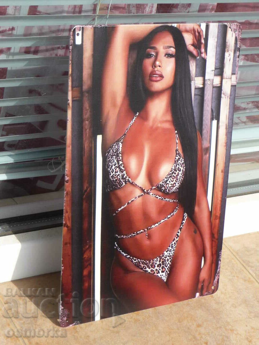 Metal plate erotica sexy chick in swimsuit lips juki bru with price 18.00 BGN | € 9.20