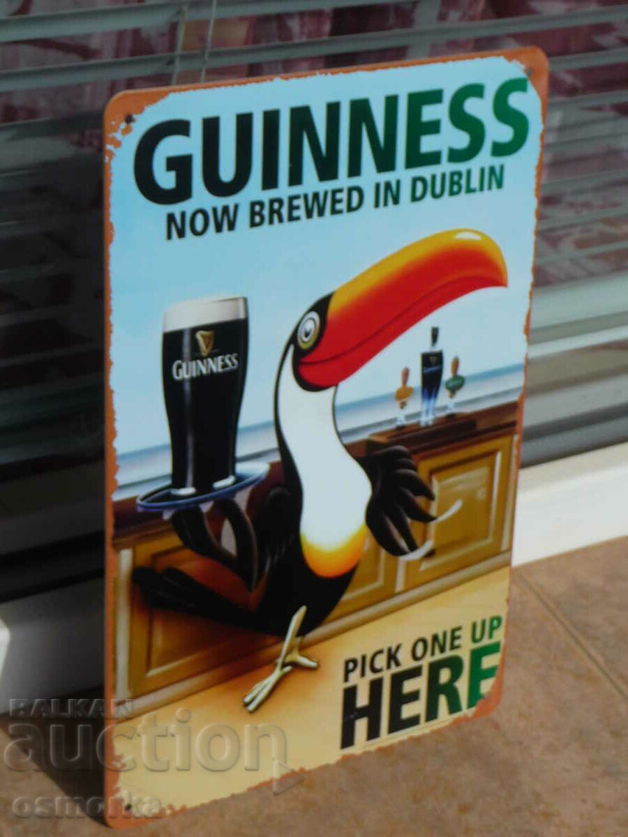 Metal Sign Beer Guinness Toucan Beach Bar Dark Draft with price 18.00 BGN | € 9.20 Metal Sign Beer Guinness Toucan Beach Bar Dark Draft with price 18.00 BGN | € 9.20