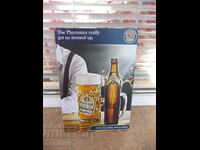 Paulaner beer metal sign german pint big bottle bar