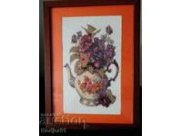 TAPESTRY, puzzle, diamond bead painting - teapot with flowers