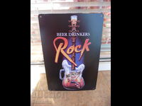 Metal sign beer rock guitar bar live music strings st