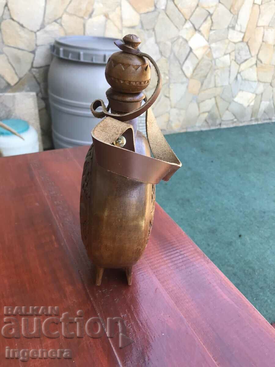 DOUBLE SIDED WOOD CARVING WALNUT LEATHER BOW - 6 DOUBLE SIDED WOOD CARVING WALNUT LEATHER BOW - 6