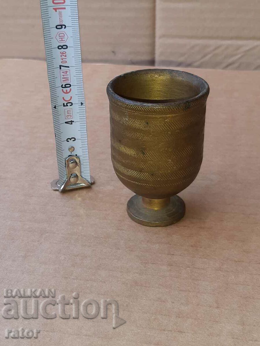 Old miniature bronze mortar. Rarely