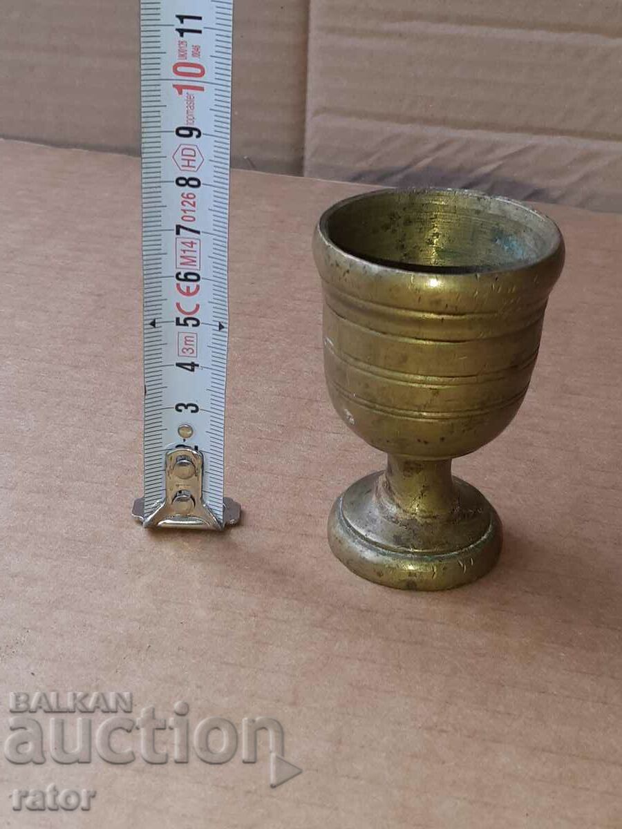 Old miniature bronze mortar. Rarely