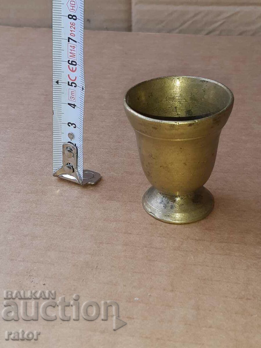 Old miniature bronze mortar. Rarely