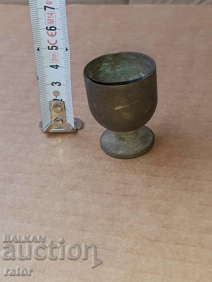 Old miniature bronze mortar. Rarely