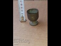 Old miniature bronze mortar. Rarely