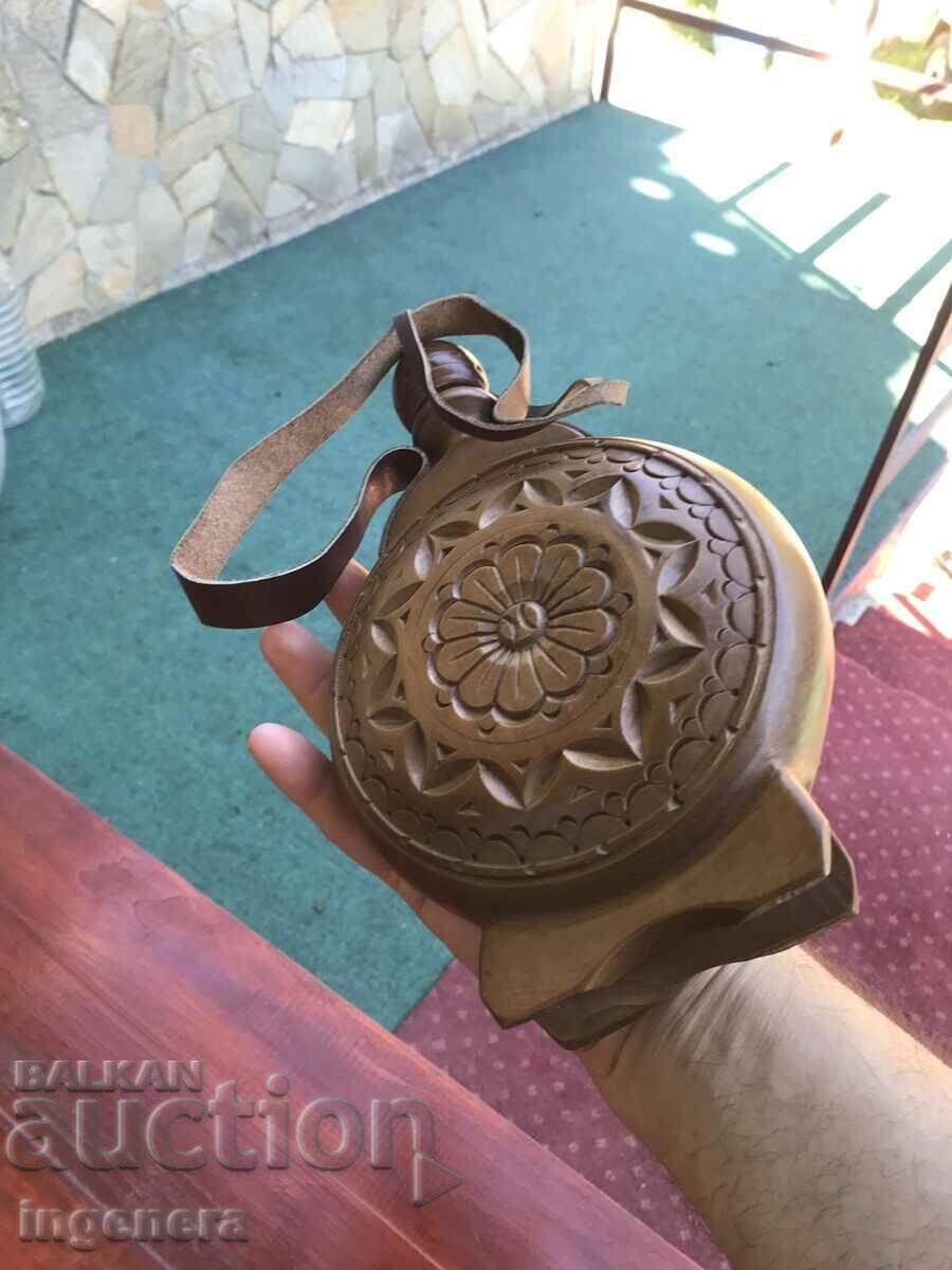 Auction DOUBLE SIDED WOOD CARVING WALNUT LEATHER BOW Auction DOUBLE SIDED WOOD CARVING WALNUT LEATHER BOW