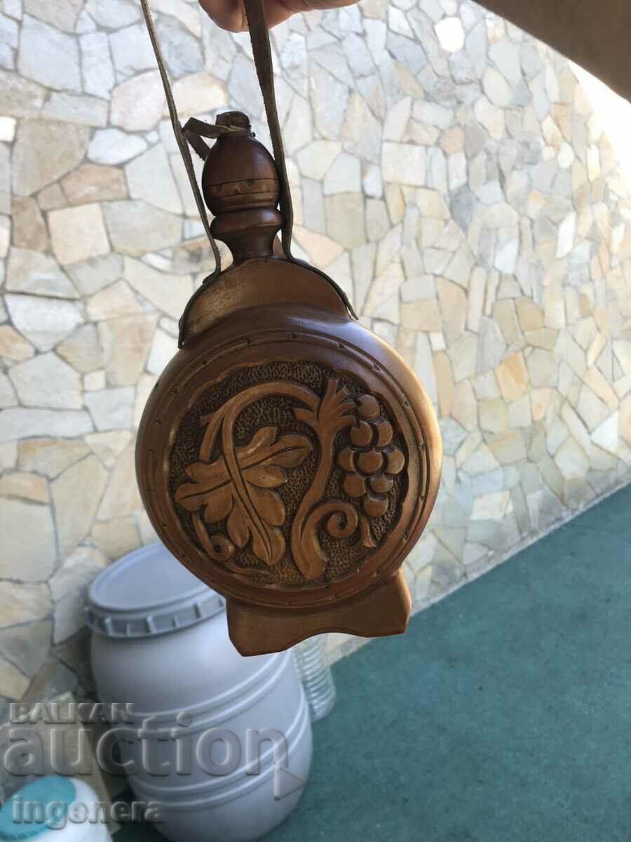 DOUBLE SIDED WOOD CARVING WALNUT LEATHER BOW - 5 DOUBLE SIDED WOOD CARVING WALNUT LEATHER BOW - 5