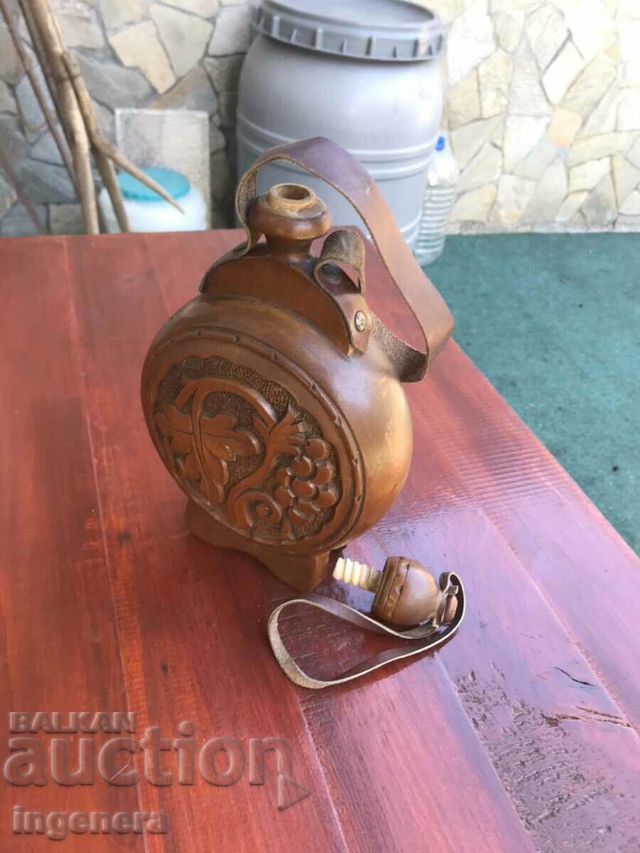 DOUBLE SIDED WOOD CARVING WALNUT LEATHER BOW - 6 DOUBLE SIDED WOOD CARVING WALNUT LEATHER BOW - 6