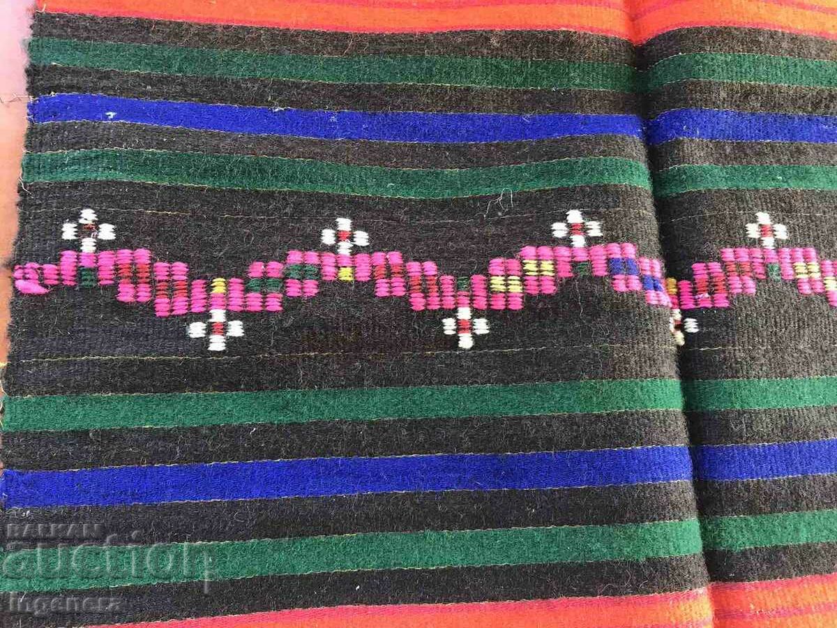 ANTIQUE ETHNIC WOVEN WOOL APRON - 5 ANTIQUE ETHNIC WOVEN WOOL APRON - 5