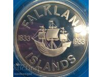 50 pence 1983 Falkland Islands Elizabeth II UNC PROOF box c