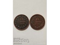 2 bucati de 10 centimes 1880 si 1887 - REPRODUCERE REPLICA