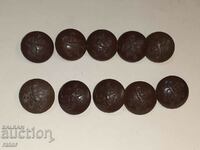 Military royal bakelite buttons Kingdom of Bulgaria - 10 pieces