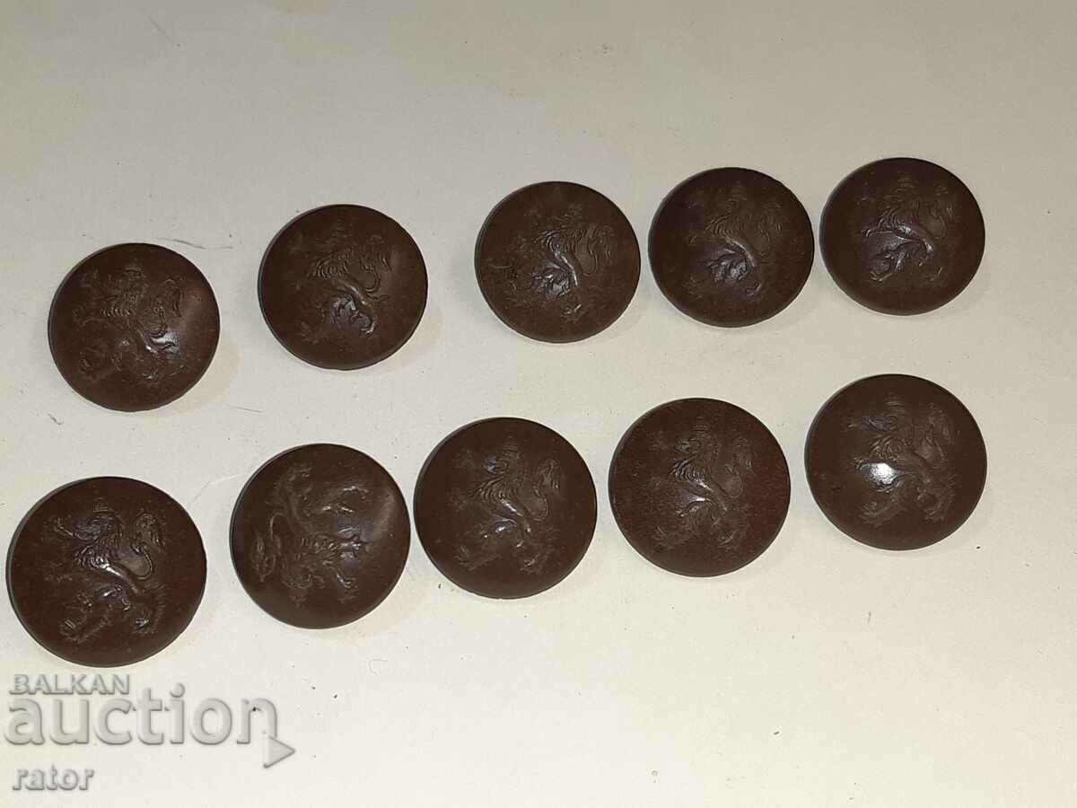 Military royal bakelite buttons Kingdom of Bulgaria - 10 pieces