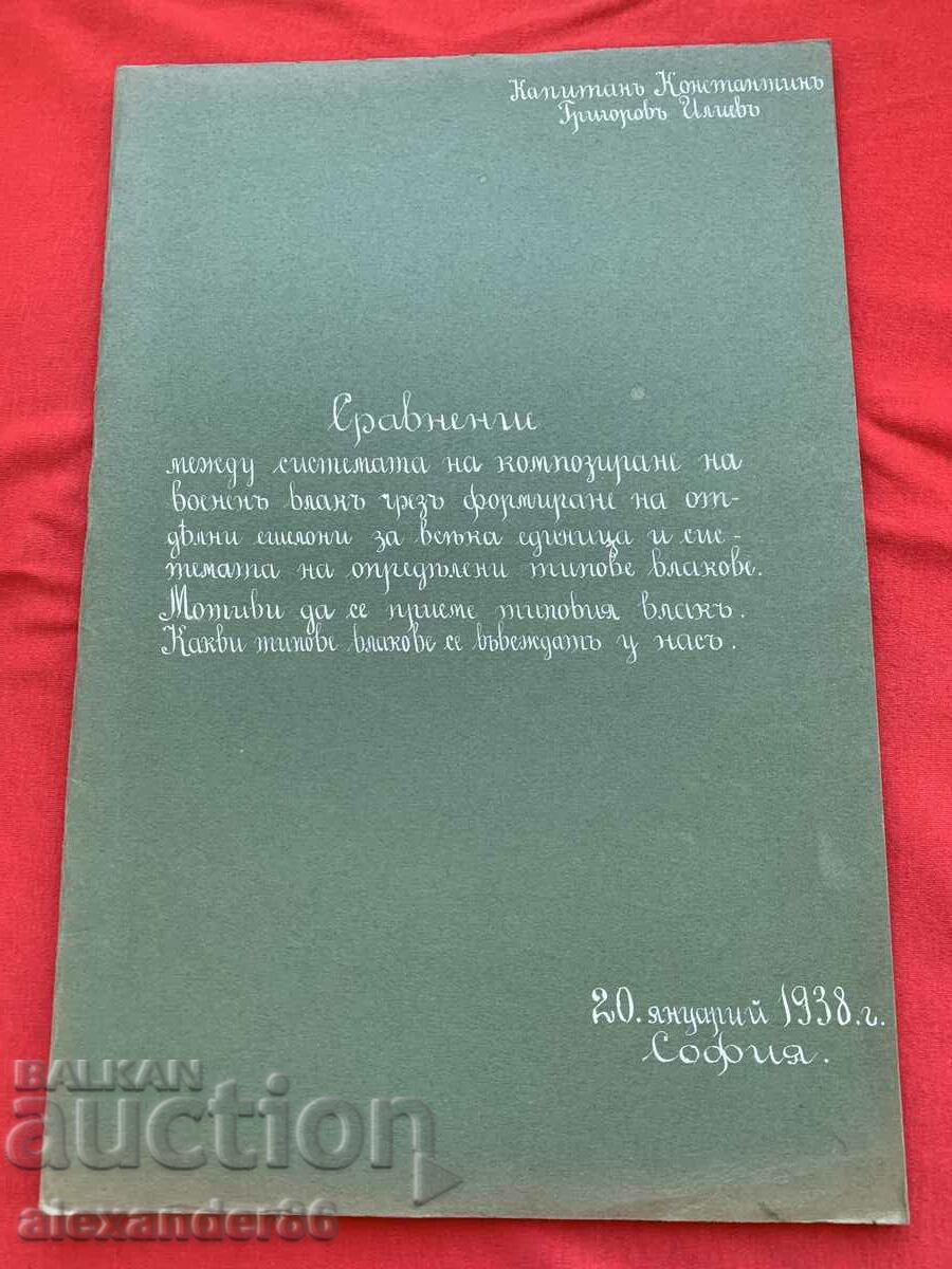 Композиране на военен влак Капитан Илиев 1938 г.