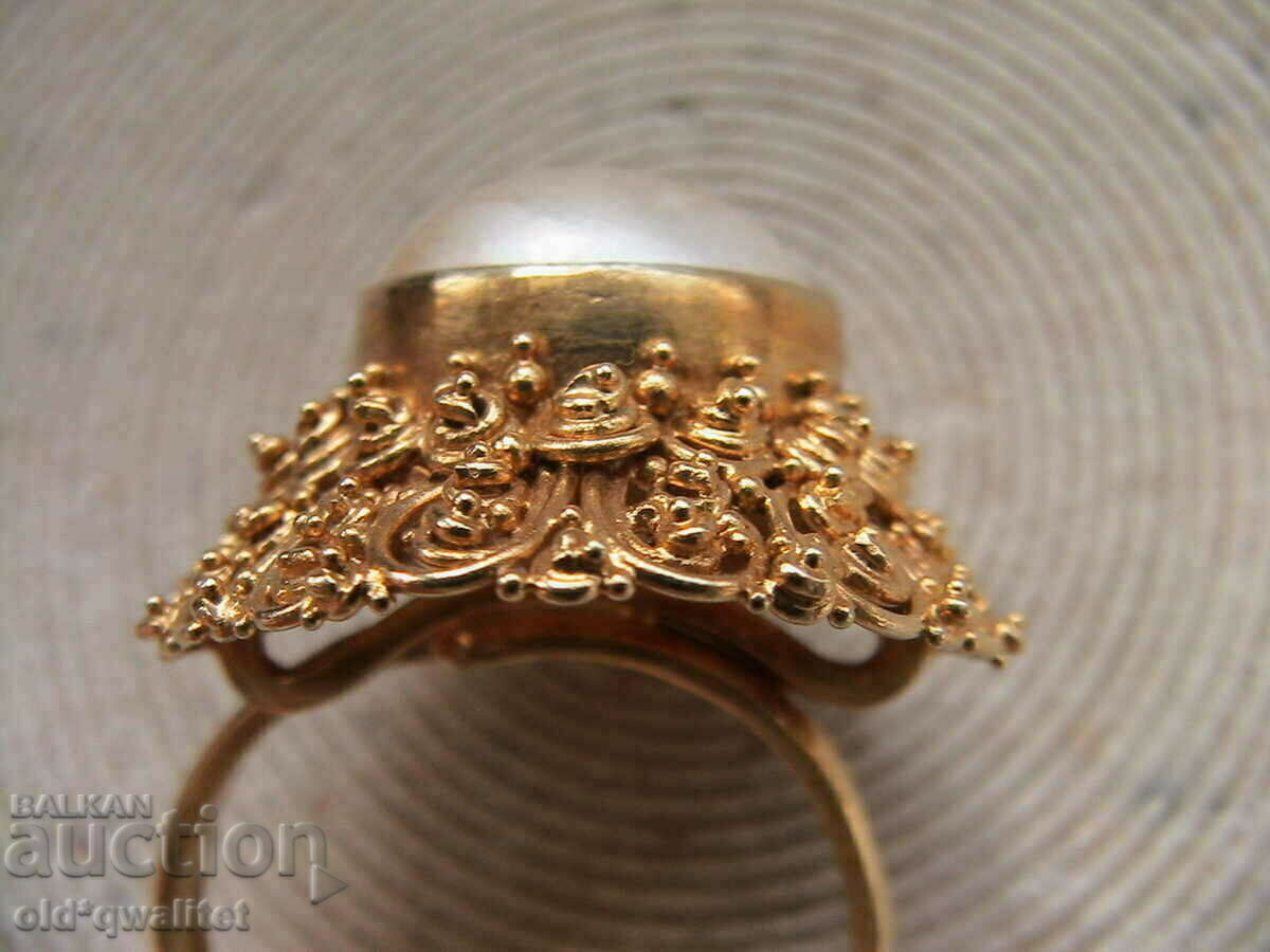 Delivery of RING, Silver 925 with est. Pearl, gilding Delivery of RING, Silver 925 with est. Pearl, gilding