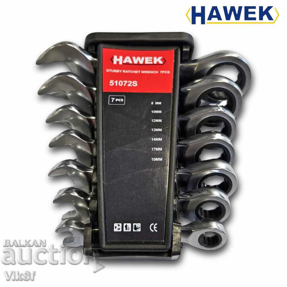 HAWEK HW-51072S Short Ratchet Wrench Set 8-19mm with price 52.50 BGN | € 26.84 HAWEK HW-51072S Short Ratchet Wrench Set 8-19mm with price 52.50 BGN | € 26.84
