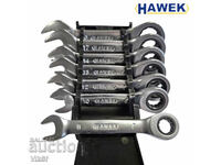 HAWEK HW-51072S Short Ratchet Wrench Set 8-19mm