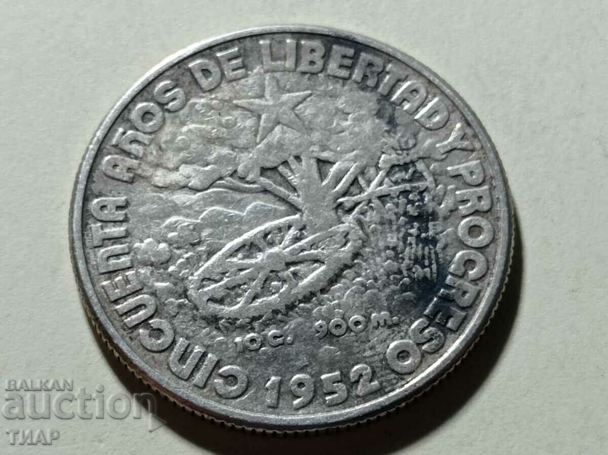 40 centavos Cuba 1952 Silver-0.01 cent