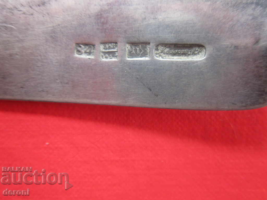 Рядка руска сребърна лъжица Царска Русия проба 84 1857 год - 6 Рядка руска сребърна лъжица Царска Русия проба 84 1857 год - 6