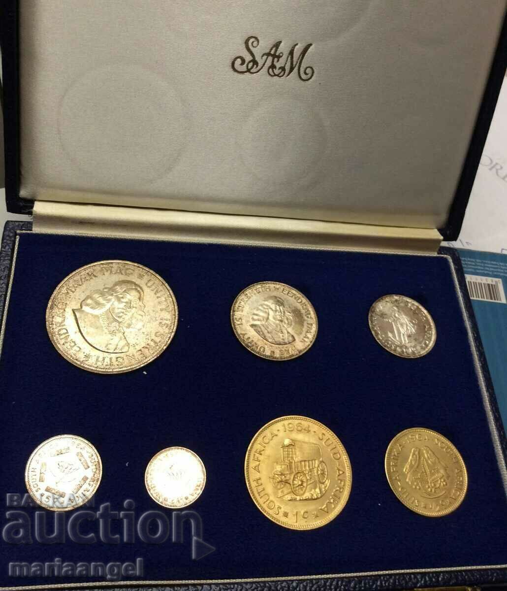 Set 1964 South Africa 7 coins UNC PROOF