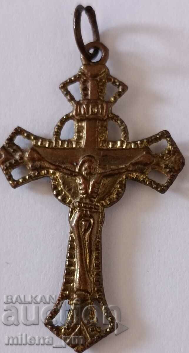 Licitație Cruce de bronz veche pe două fețe Licitație Cruce de bronz veche pe două fețe
