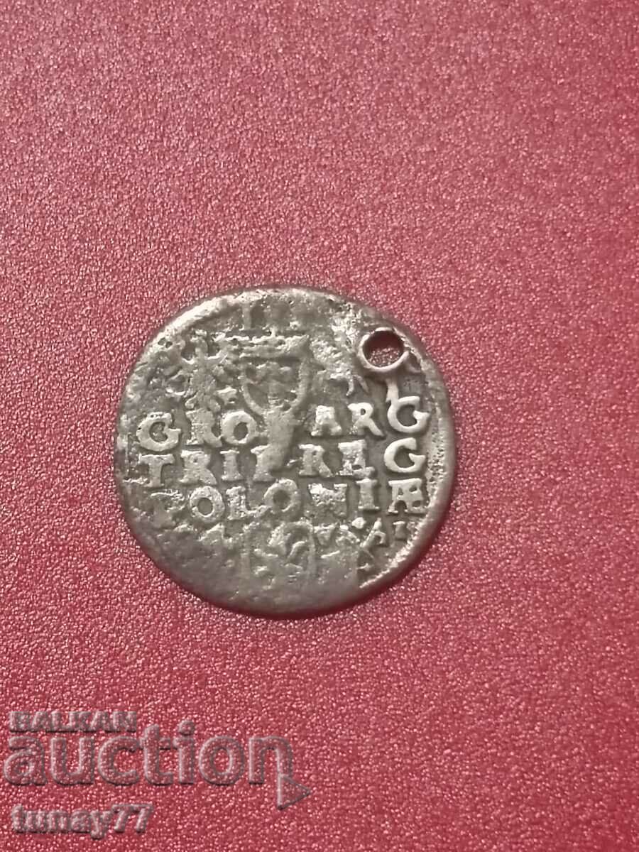 Moneda de argint 3 groshi 1596. Sigismund al III-lea POLONIA