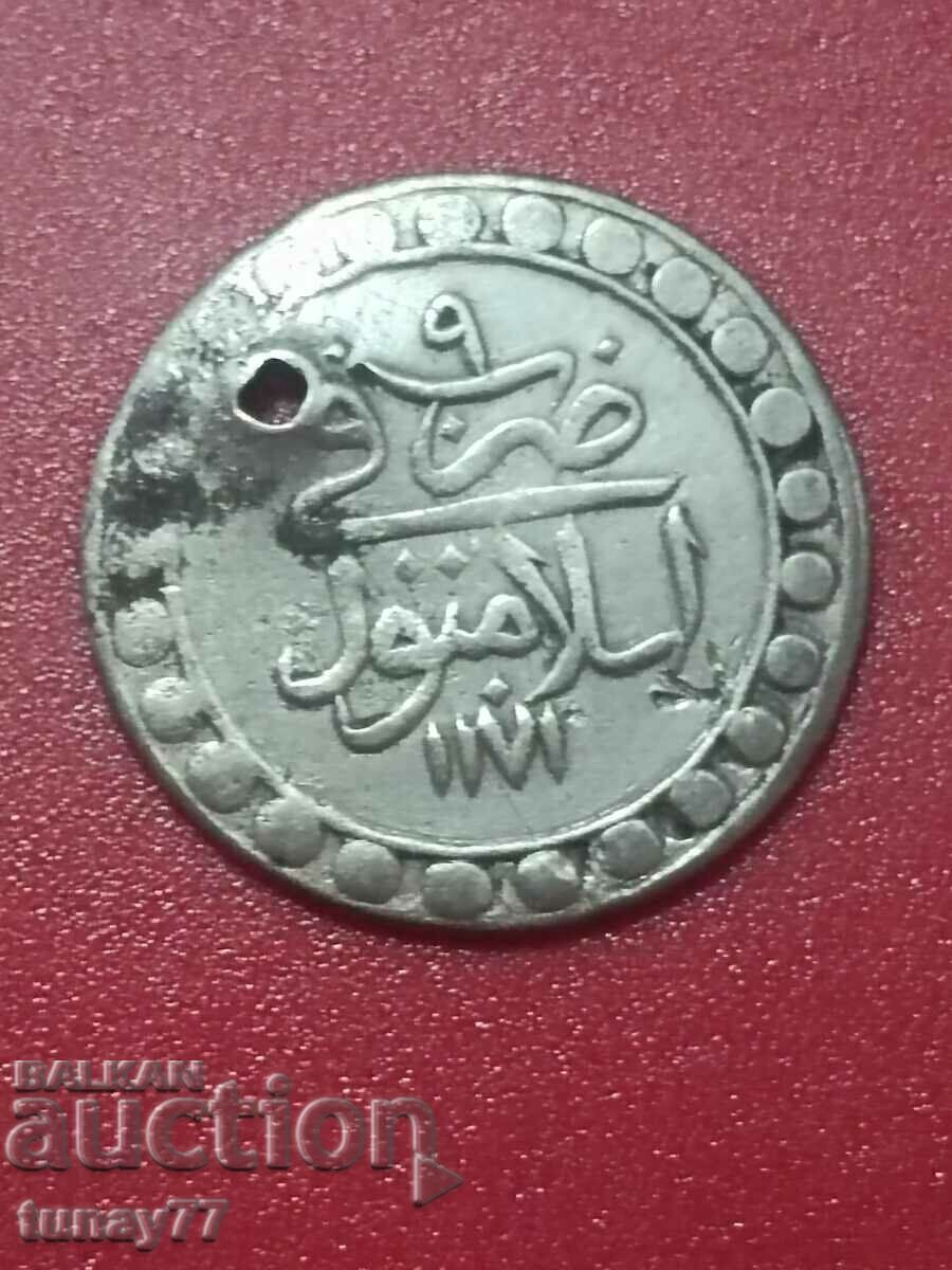 Mustafa III Silver Ottoman Coin. P10 Islambol 1171/6 hi