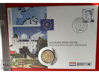 Luxembourg-2 euro 2008 and postage stamp in a beautiful envelope